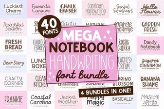 Digital Notebook Fonts for Handwriting & Creative Projects
